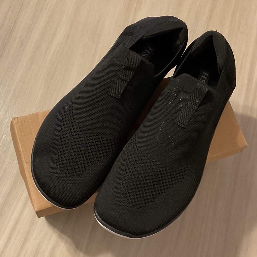 HSQ Black Slip-on casual sneakers - Picture 1 of 5